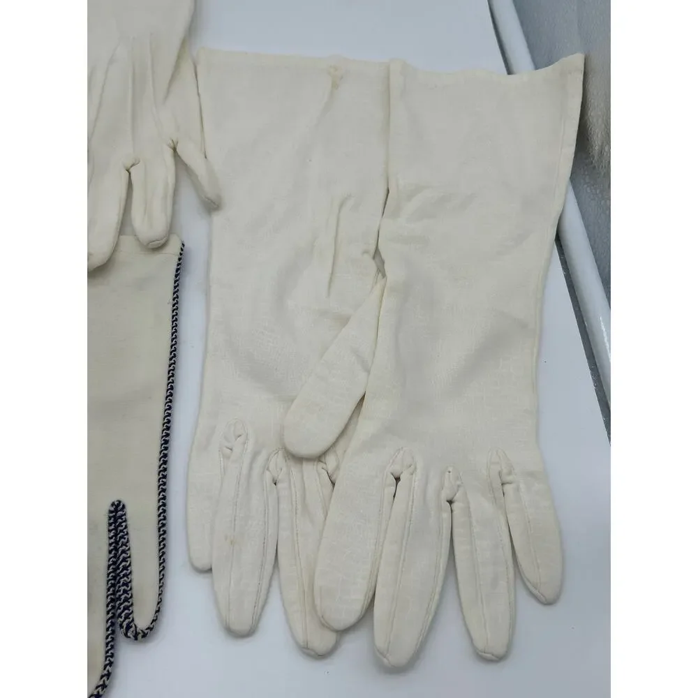 Vintage Cream White Gloves Lot of 4 Pairs Retro Costume Formal As Is